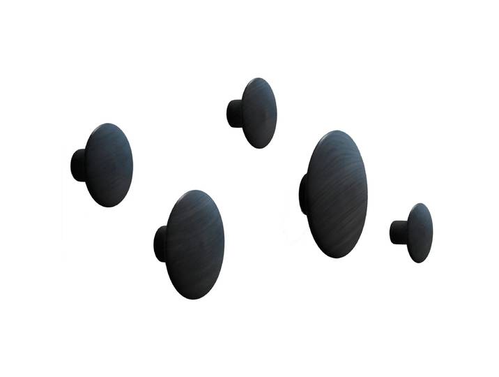Muuto - Wandhaken 'The Dots' 5er-Set, schwarz