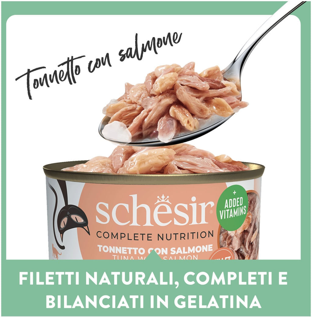 Schesir Cat Complete Nutrition Lattina Multipack 6x50G TONNETTO CON SALMONE