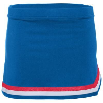 Augusta Sportswear 9146 Athletic Girls Pike Skirt in Royal/Red/White size Medium   Polyester Blend