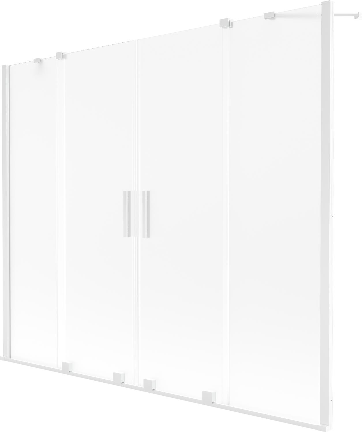 Mexen Velar Duo Duschabtrennung 2-flügelig verschiebbar 170 x 150 cm, Frost, Weiß - 896-170-000-32-20