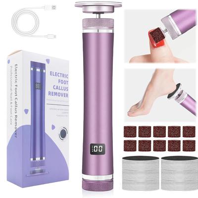 Inspired Living Professional Electric Foot Callus Remover USB Rechargeable Foot File With 60 Replacement Sandpaper Discs pink
