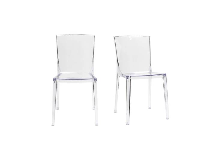 Chaises design transparentes empilables intérieur - extérieur (lot de 2) ISLAND