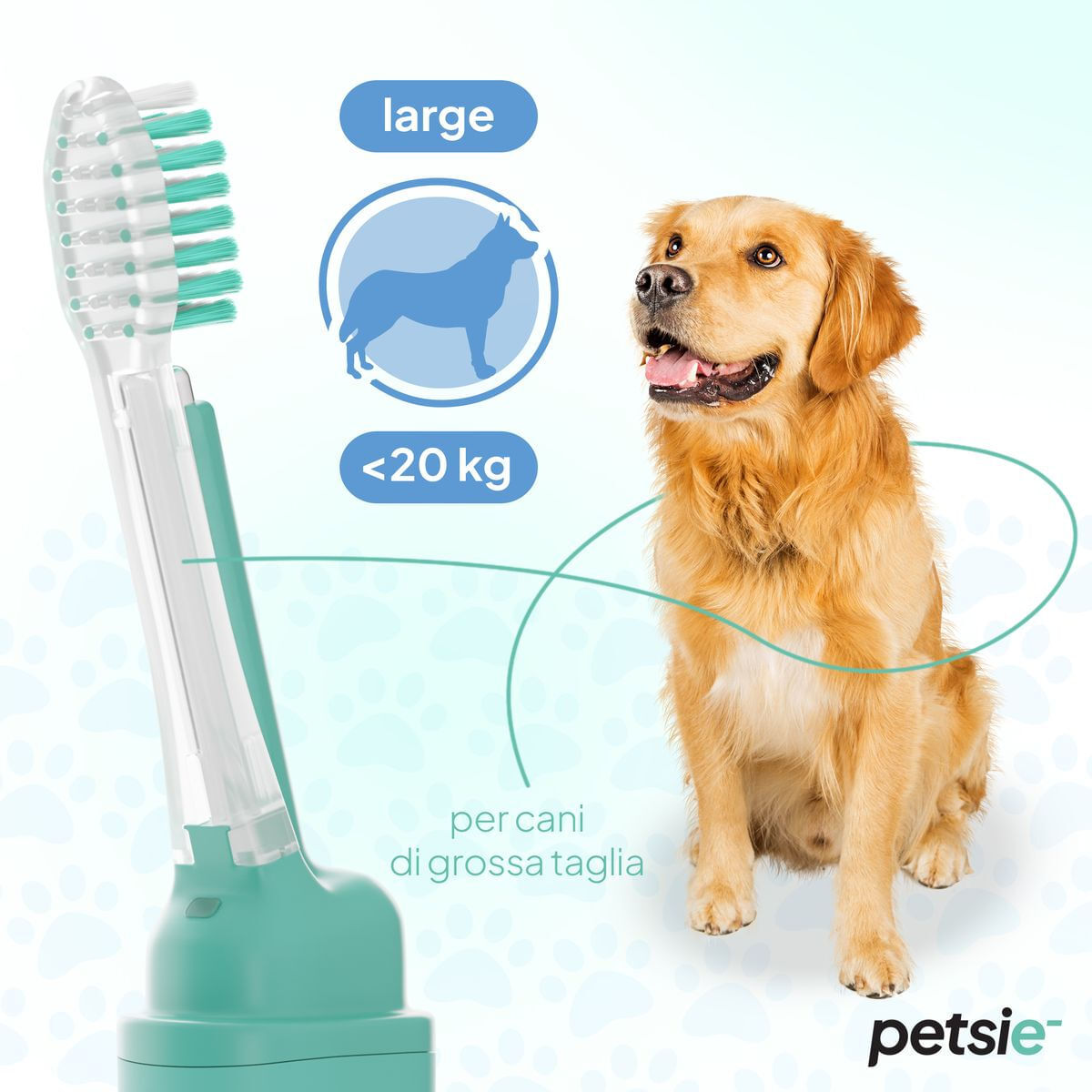 Petsie Ricambio Spazzolino Elettrico per Cane LARGE