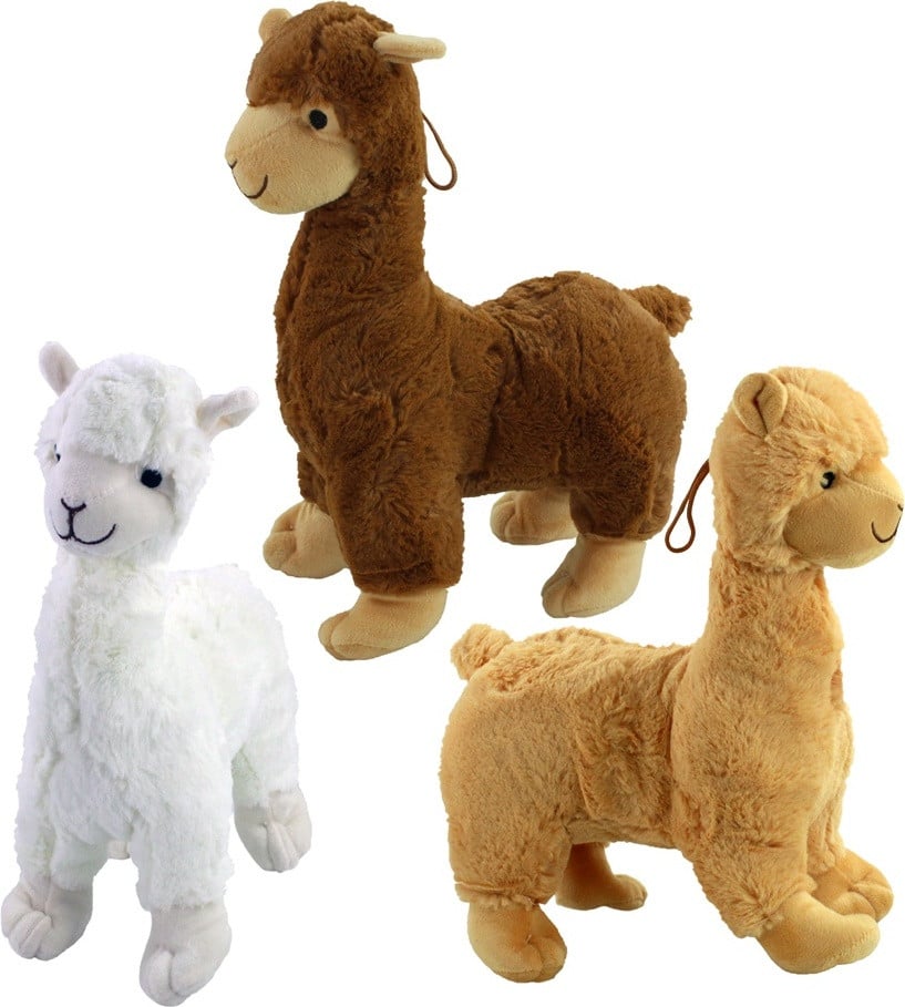 Pluche alpaca lama staand, 35 cm