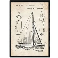 POSTER Segelboot Patent A3 Rahmenlos