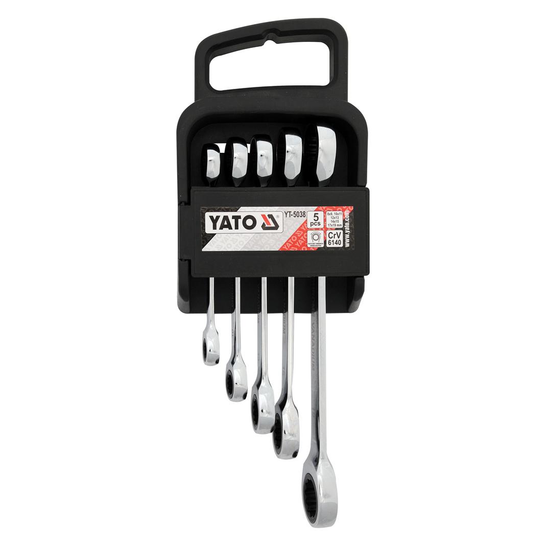 Yato YT-5038 Schraubenschlüssel-Set mit Löchern und Ratsche (19 mm) (YT-5038)