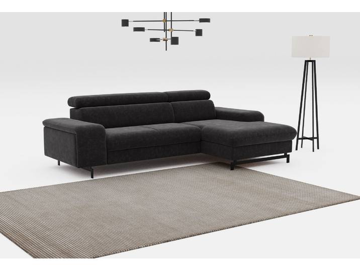 Ecksofa COTTA Emma L-Form, B: 267 cm , schwarz, B:267cm H:97cm T:165cm, Sofas, Ecksofa, mit Kopfteilverstellung, optional Schlaffunktion & Bettkasten
