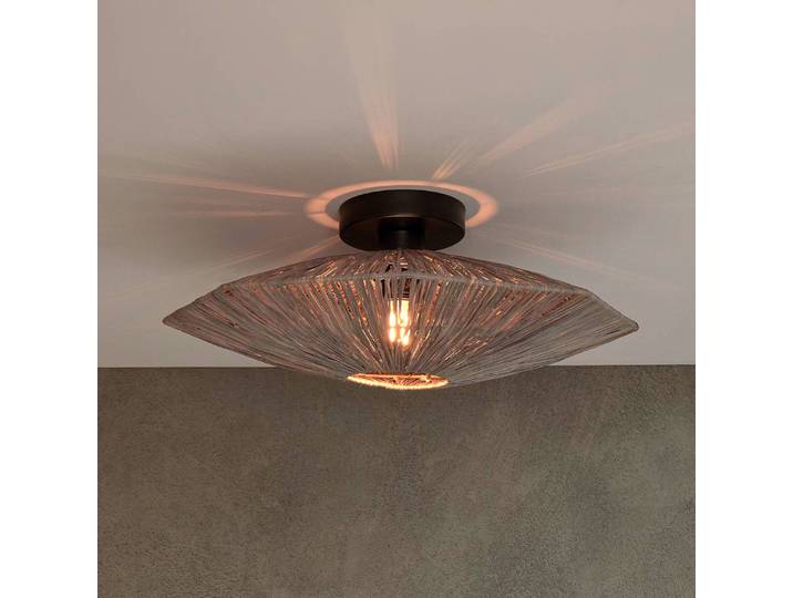 Design plafondlamp Panama, dimbaar, alu / grijs / zink, Woon-/ Eetkamer, Hout, Design, plafondlamp design