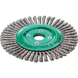 Lessmann, Bürstenwerkzeug, Rundbürste Ø 125 mm Bohrung Drahtstärke 0,5 mm Edelstahl 6 mm 15000 min-1