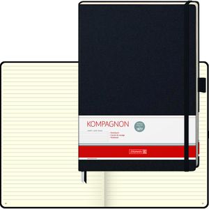 Brunnen Notizbuch Kompagnon Klassik, Karton Hardcover, schwarz, 96 Blatt / 192 Seiten, 80 g/m², liniert, A4