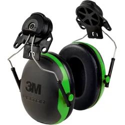 3M PELTOR Kapselgehörschutz, X1P3E Helmbefestigung, grün, SNR = 26 dB mit Helmadapter P3E (für alle 3M Helme, ausgenommen G2000)