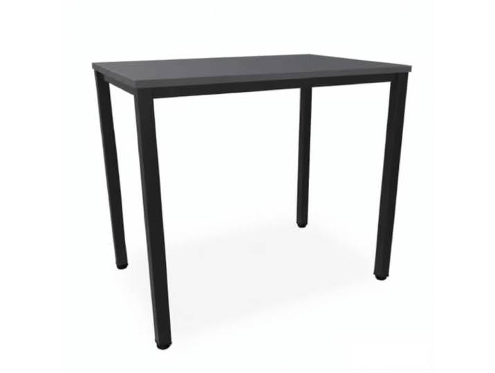 EIGENTLICH Stehtisch Gestell Schwarz, H112,5 cm (Anthrazit, 120x80 cm) Büro Besprechungs-Stehtisch quadratische Beine Stahlrohr, Meetingtisch Bartisch aus eigener Fertigung für Privat und Gewerbe