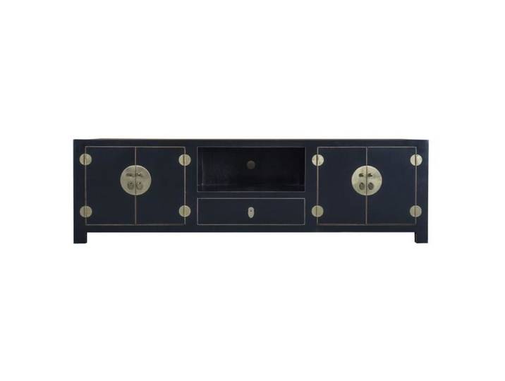 Meuble TV - Fine Asianliving - Chinois Noir - Bambou - L 190 x P 56 x H 56 cm - Rectangulaire