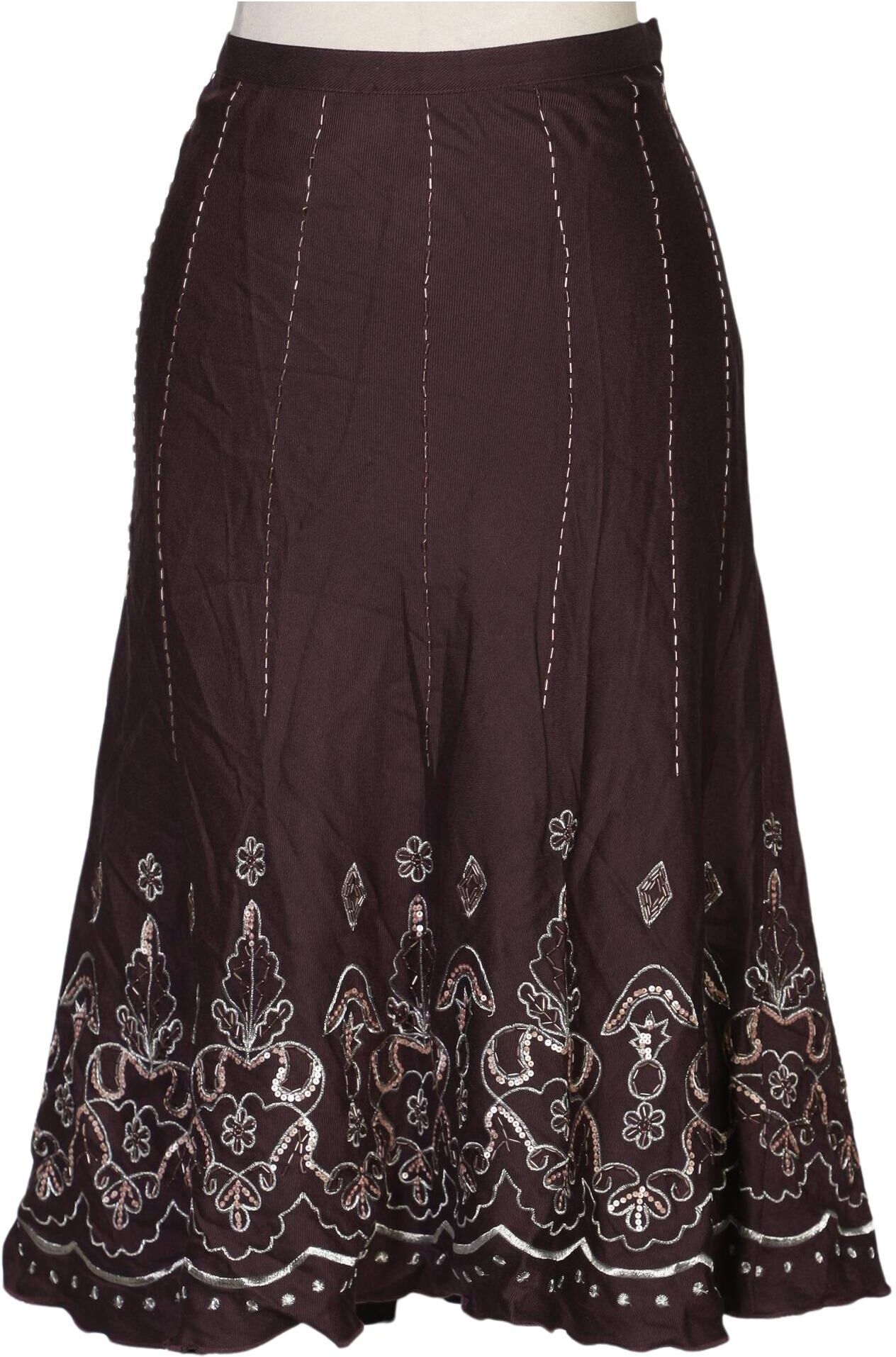 Massimo Dutti Damen Rock, Braun, Gr. EU 36, Seide / Wolle / Viskose - Second Hand