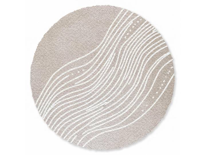 MuchoWow Fussmatte Wellenlinien - Fließend - Sandfarben Fußabtreter 90x90 cm, Beige, Rund, 90x0.4 cm, rutschfeste Unterfläche, Teppiche und Böden, Schmutzfangmatten, Fußmatten