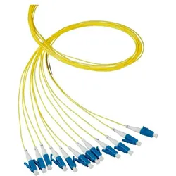 Danicom OS2 Glasfaser Pigtail gelb LC/PC - 12 Stück (2 m), Netzwerkkabel