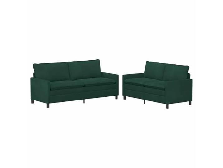 RJPLMFV Sofa Samt Dunkelgrün 2-Sitzer Robuster Metallrahmen, abnehmbare Bezüge, doppellagige Kissen, pflegeleicht