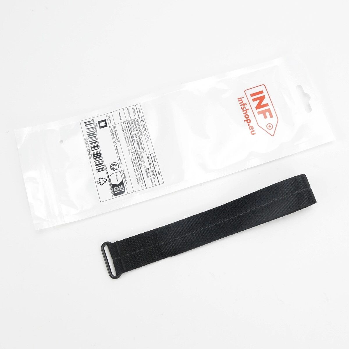 INF Nylon-Schnellverschluss-Uhrenarmband, kompatibel mit COROS Herzfrequenz-Armband – atmungsaktiv, weiche Fleece-Oberfläche, Schwarz