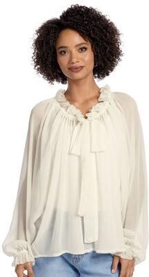 Masseys On-A-Whim Blouse Casual in Marshmallow, Size 3X, Polyester
