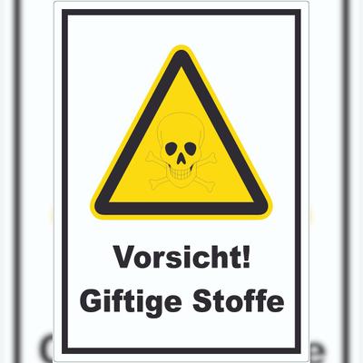 HB-Druck Vorsicht Giftige Stoffe Aufkleber A0 (841x1189mm)