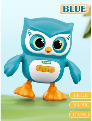 JoyToys Interactive Dancing Owl Toy With Music, Lights & Adjustable Volume For Kids blue