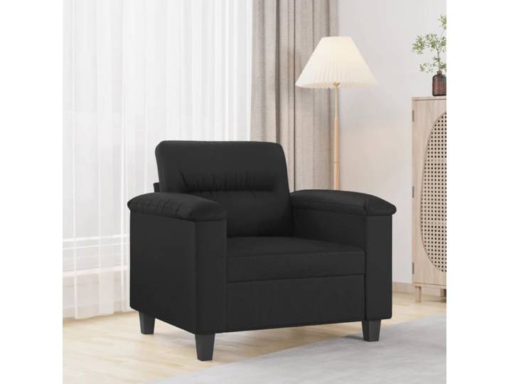 Promo 2026 Fauteuil 90x77x80 cm - Chaise de canapé Noir 60 cm Similicuir 9091