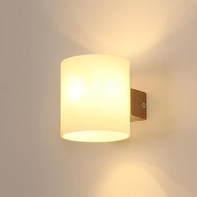Friendly Fresh Finds Wooden Nordic Wall Sconce Modern LED Glass Shade Lamp For Home Decor a