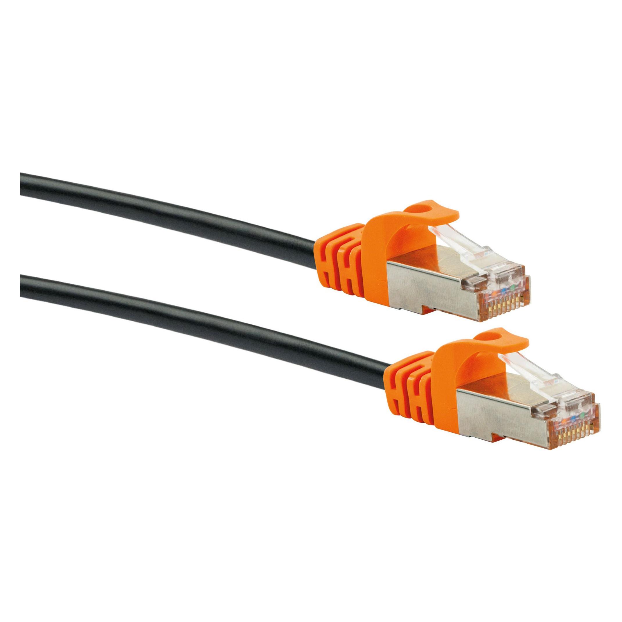 Schwaiger CAT7 Netzwerkkabel S/FTP Ste/Ste 5,00m schw/oran (S/FTP, CAT7, 5 m) (CKO7050 531)