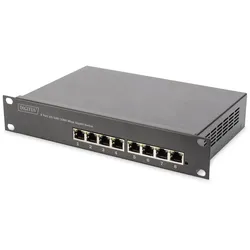 Digitus 8-Port Gigabit PoE Netzwerkswitch, 10 Zoll, L2 managed, 80 W, af/at