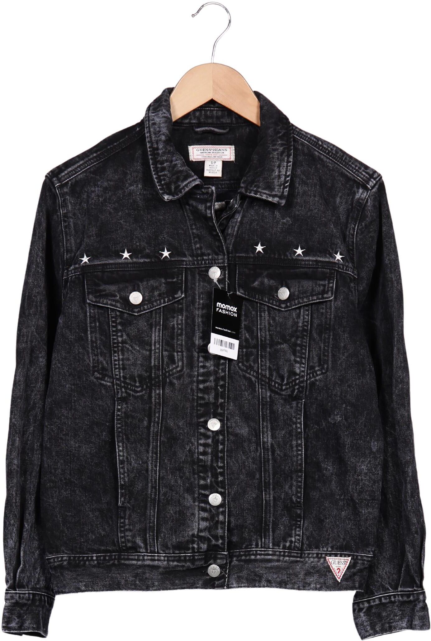 Guess Damen Jacke, Schwarz, Gr. S, Baumwolle - Second Hand