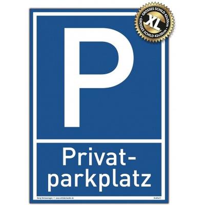 Großes Schild Privat Parkplatz blau | stabiles Alu Schild mit UV-Schutz 30 x 42 cm