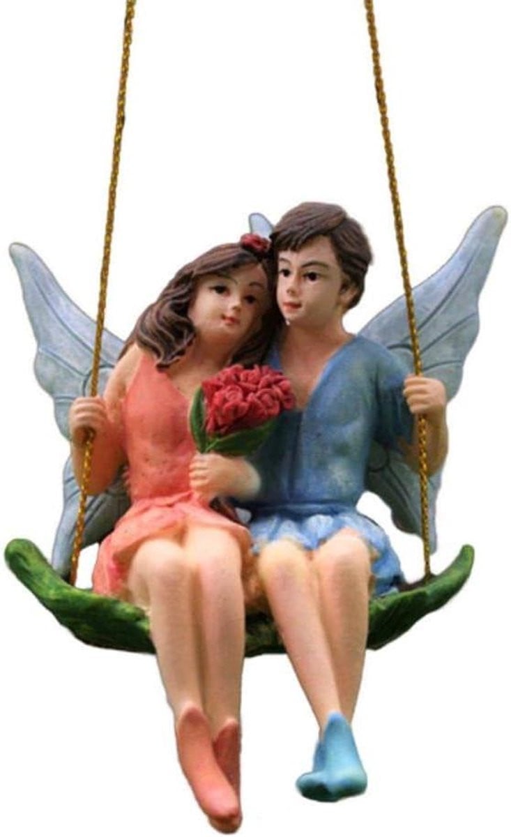 Handgeschilderd Engel Figuur Miniatuur Elf Tuindecoratie voor op tafel