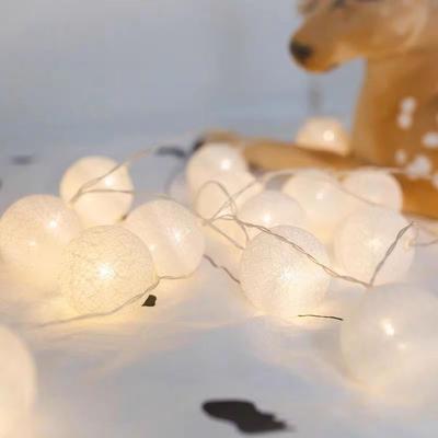 Inspired Finds Cotton Ball LED Fairy String Lights Cotton Ball Fairy Lights For Bedroom, Wedding & Party Decor 10leds