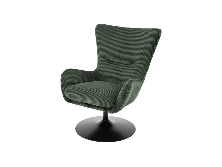 Fernsehsessel Cord grün - 360° Drehfunktion - SOLANO
