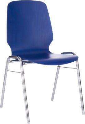 Formschalenstuhl 710, Sitzschalenform gerundet, blau