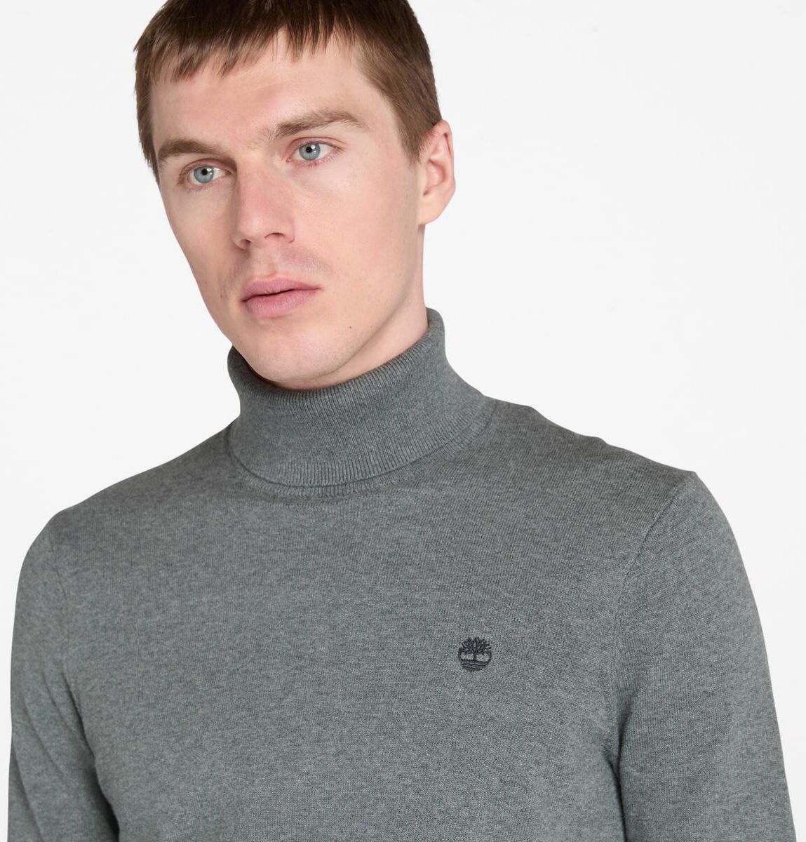 Rollkragenpullover TIMBERLAND "WILLIAMS RIVER Turtle Neck Cotton S", Herren, Gr. L, grau (dunkelgrau heather), Obermaterial: 100% Baumwolle, Pullover Rollkragenpullover, mit Rollkragen, Langarm-Design, sportlicher Stil, aus Baumwolle dunkelgrau heather L