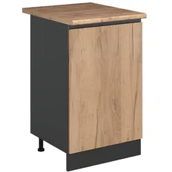 Vicco, Regal, Küchenunterschrank R-Line, Goldkraft Eiche/Anthrazit, 50 cm Arbeitsplatte Goldkraft Eiche (60 x 50 x 81.60 cm)