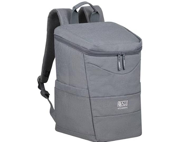 RESTO 5535 Bequemer Faltbarer Thermo Rucksack Groß - Cooler Backpack wasserabweisend - isolierte Kühltasche für Einkauf Büro Auto Urlaub Strand BBQs - Picknicktasche, Kühlrucksack auslaufsicher
