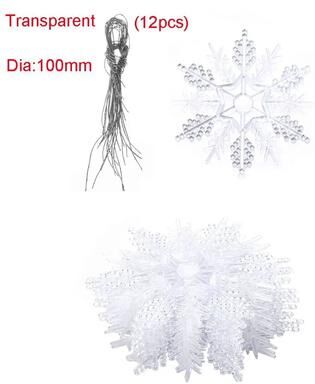 Uplift Treasures Glitter Snowflake Christmas Bauble Ornament Set 12pcs transparent 100mm