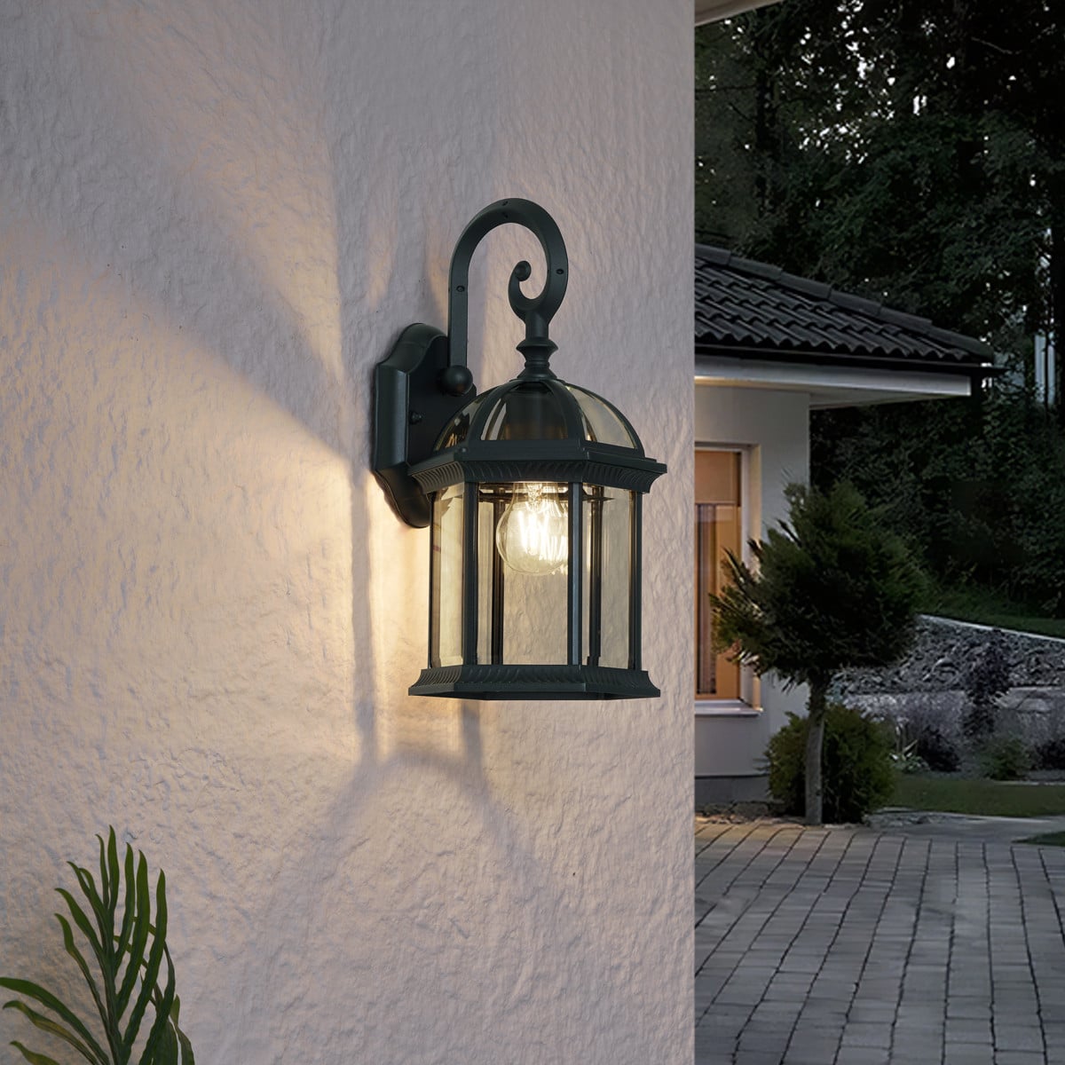 Qazqa Klassieke Buiten Wandlamp Glasgow - Groen - IP44