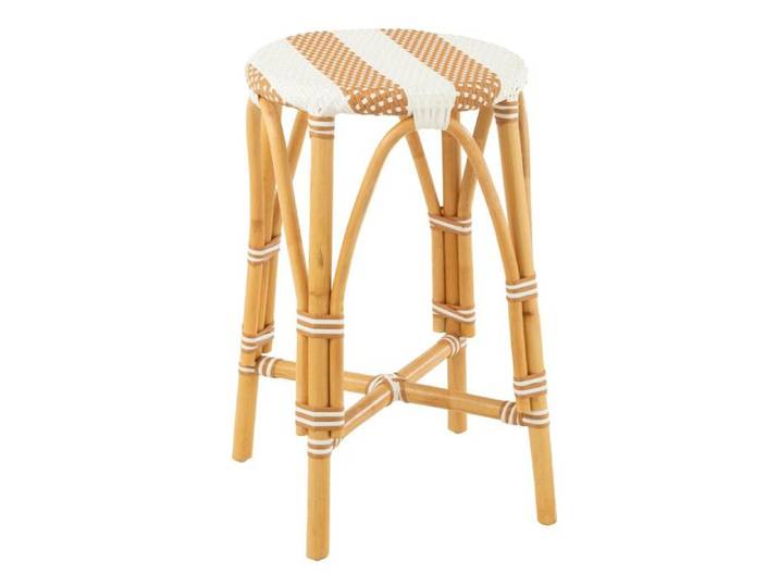 Tabouret de Bar en Rotin  Danial  65cm Blanc
