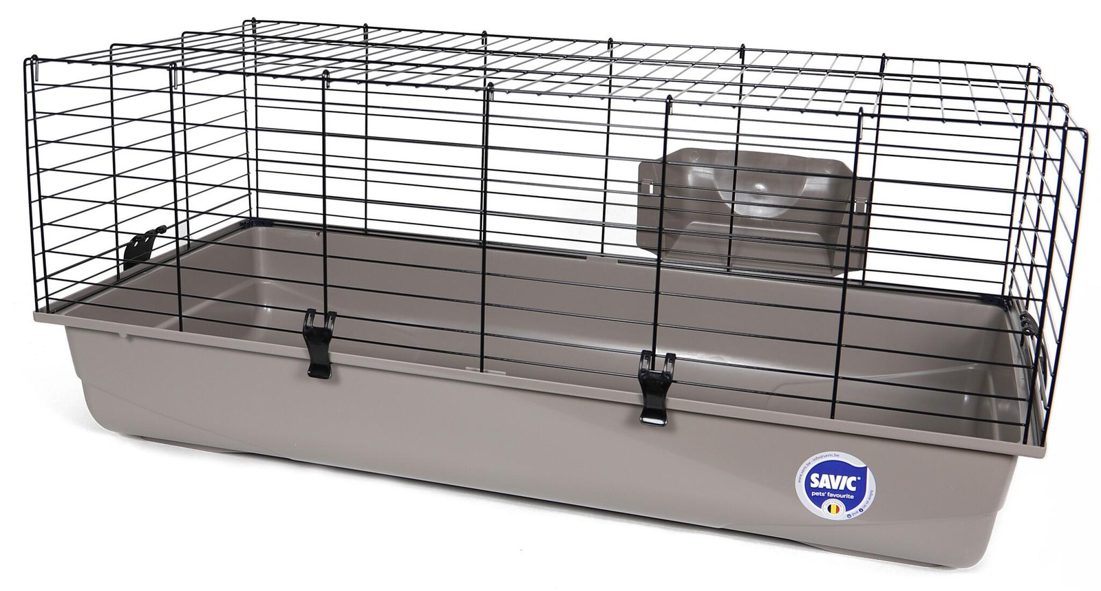Savic Konijnenkooi Ambiente zwart warmgrijs met openklapbaar voorpaneel 120 cm