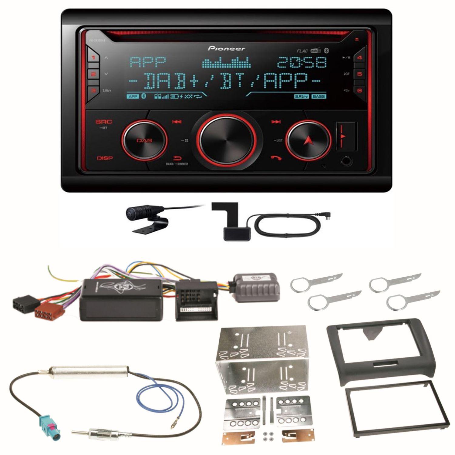 Pioneer FH-S820DAB Digitalradio USB MP3 FLAC Bluetooth Einbauset für Audi TT 8J