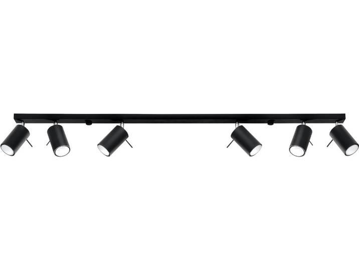 Plafonnier RING 6L noir 6xGU10 10W acier 16x6x118cm Sollux Lighting