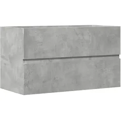 Helloshop26 - Moderner wandhängender Spülenunterschrank mit großzügigem Stauraum 90 x 38 x 45 cm Holzwerkstoff Betongrau