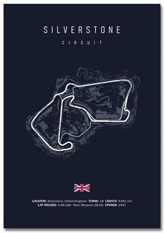 Inspire Essentials F1 Circuit Track Wall Art Canvas Motorsport Racing Poster 4 7.87 X 11.81 Inches