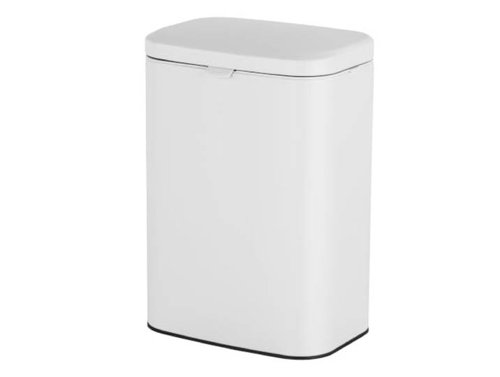 Relaxdays Poubelle murale 8 l\, à suspendre ou coller\, blanche seau intérieur\, métal\, poubelle cuisine/salle de bain