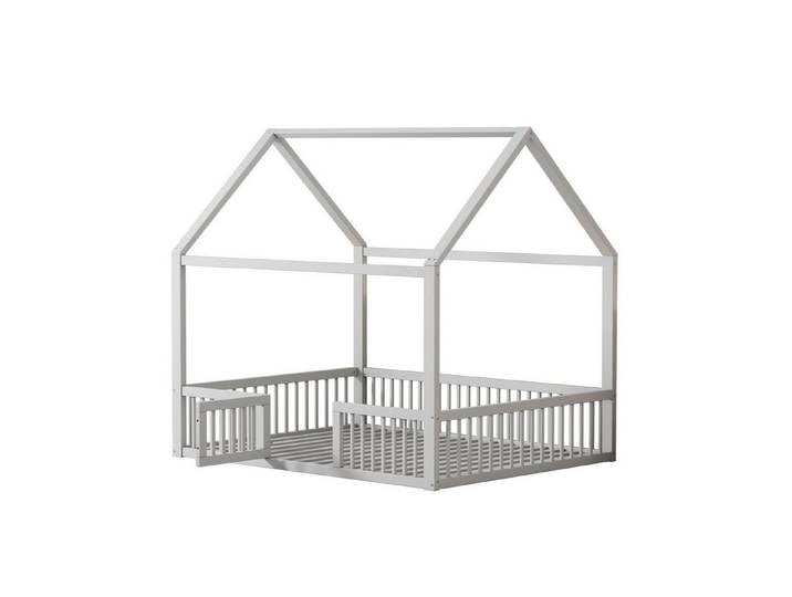 Rutaqian Daybett 140*200cm Massivholzbett, Doppelbett, Flachbett, Hausbett