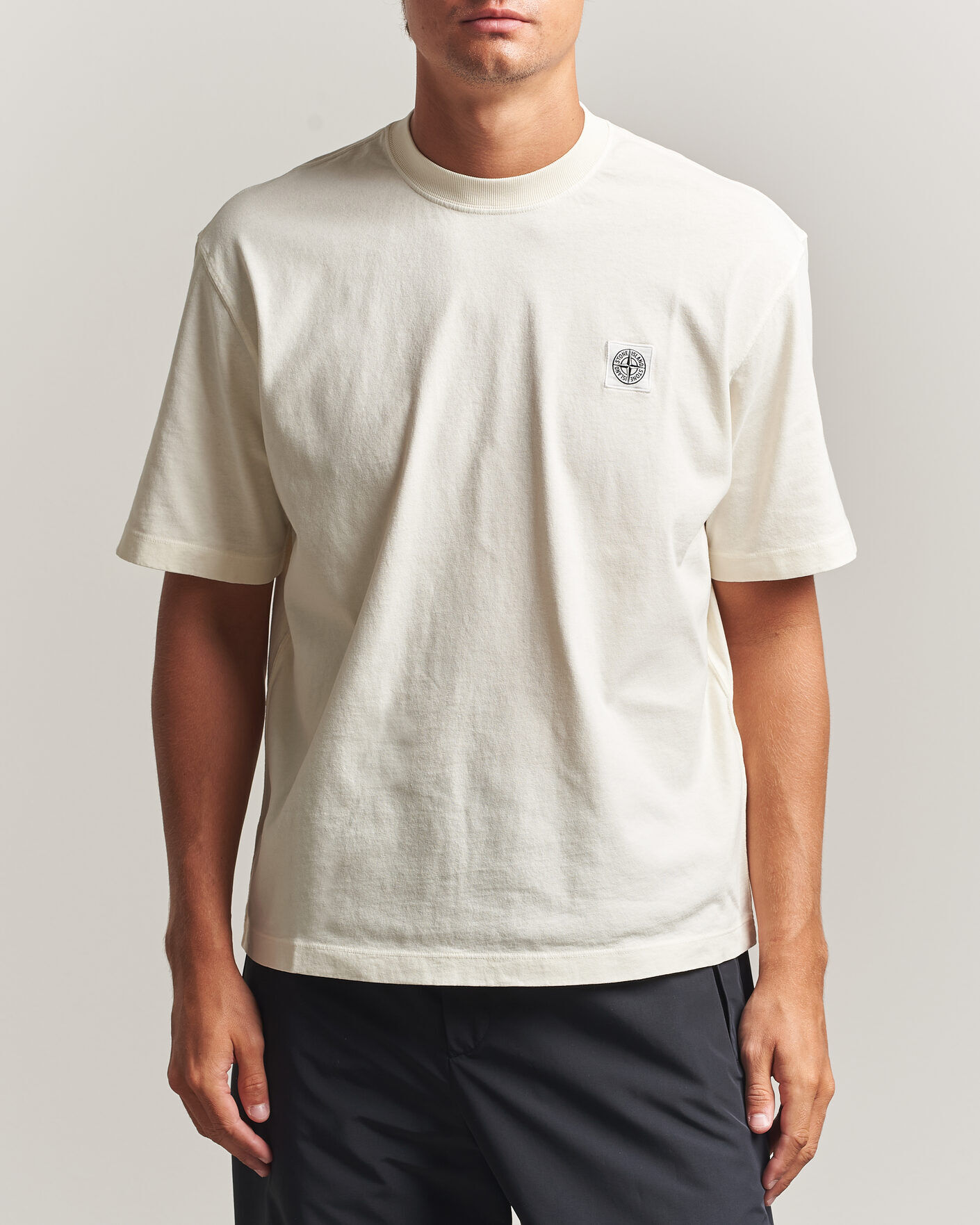 Stone Island Combed Organic Cotton T-Shirt Ivory men XXL Hvid