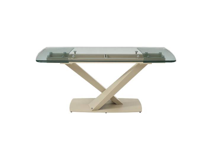 Vente-Unique Esstisch - 6 Personen, 8 Personen, 10 Personen - glas - transparent, beige Malata, Transparent, Metall, Uni, Rechteckig, 260x76x90 cm, Esszimmer, Esstische